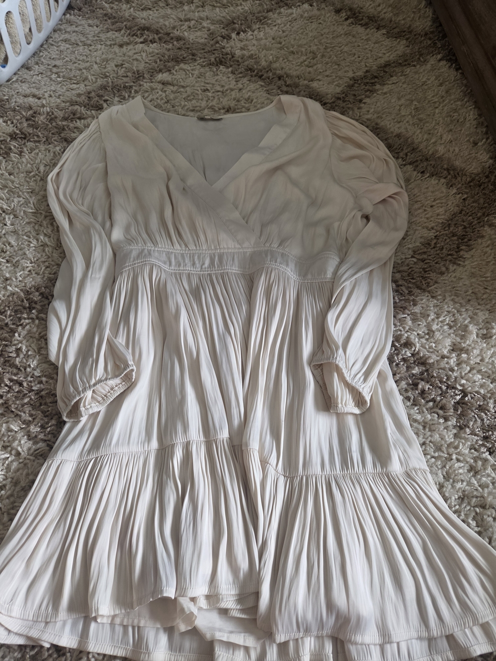 Z Supply Pleated Long Sleeve Babydoll Dress - Cream
